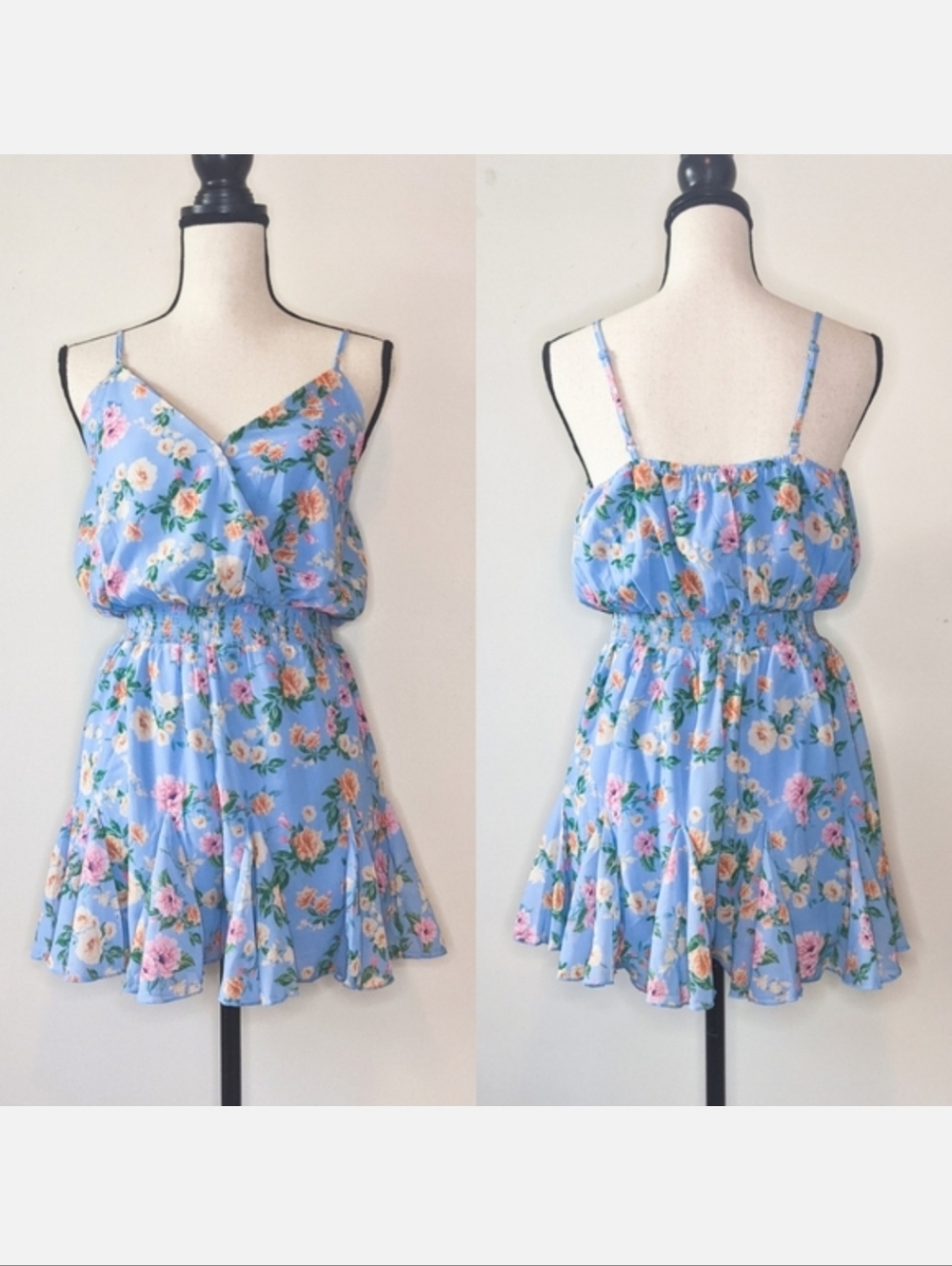 🦋LAST🦋 NWT Flying Tomato Blue Floral Romper, Size Medium